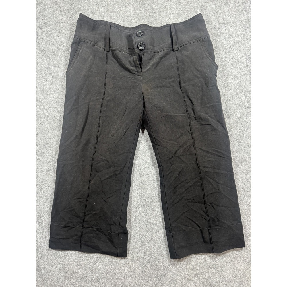 Tracy Evans Limit Cropped Capri Pants 9 Black Stretch Professional Trousers
